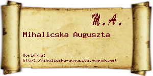 Mihalicska Auguszta névjegykártya